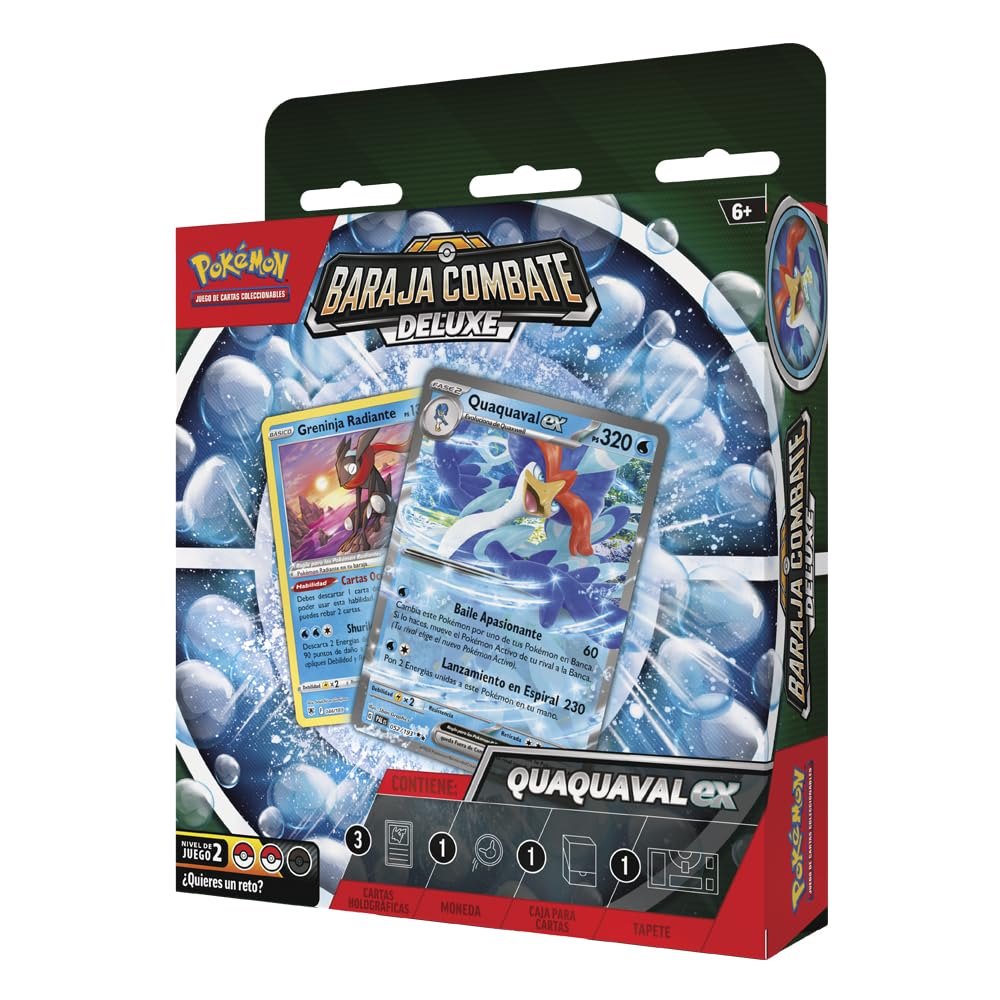 Bandai - Juego de Cartas Pokémon TCC: Mid Battle Deck Baraja Combate Deluxe Meowscarada Ex/Quaquaval Ex - PC50376 Multicolor - ¡Que comience la Batalla de Lujo! - Versión en Español