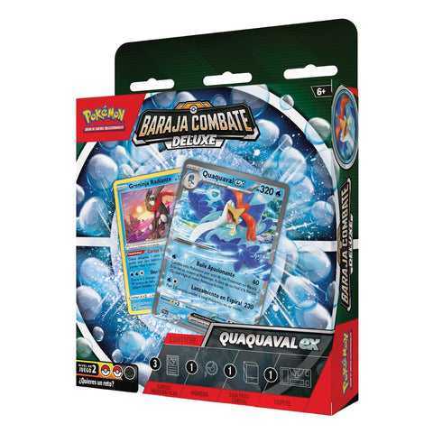 Bandai - Juego de Cartas Pokémon TCC: Mid Battle Deck Baraja Combate Deluxe Meowscarada Ex/Quaquaval Ex - PC50376 Multicolor - ¡Que comience la Batalla de Lujo! - Versión en Español