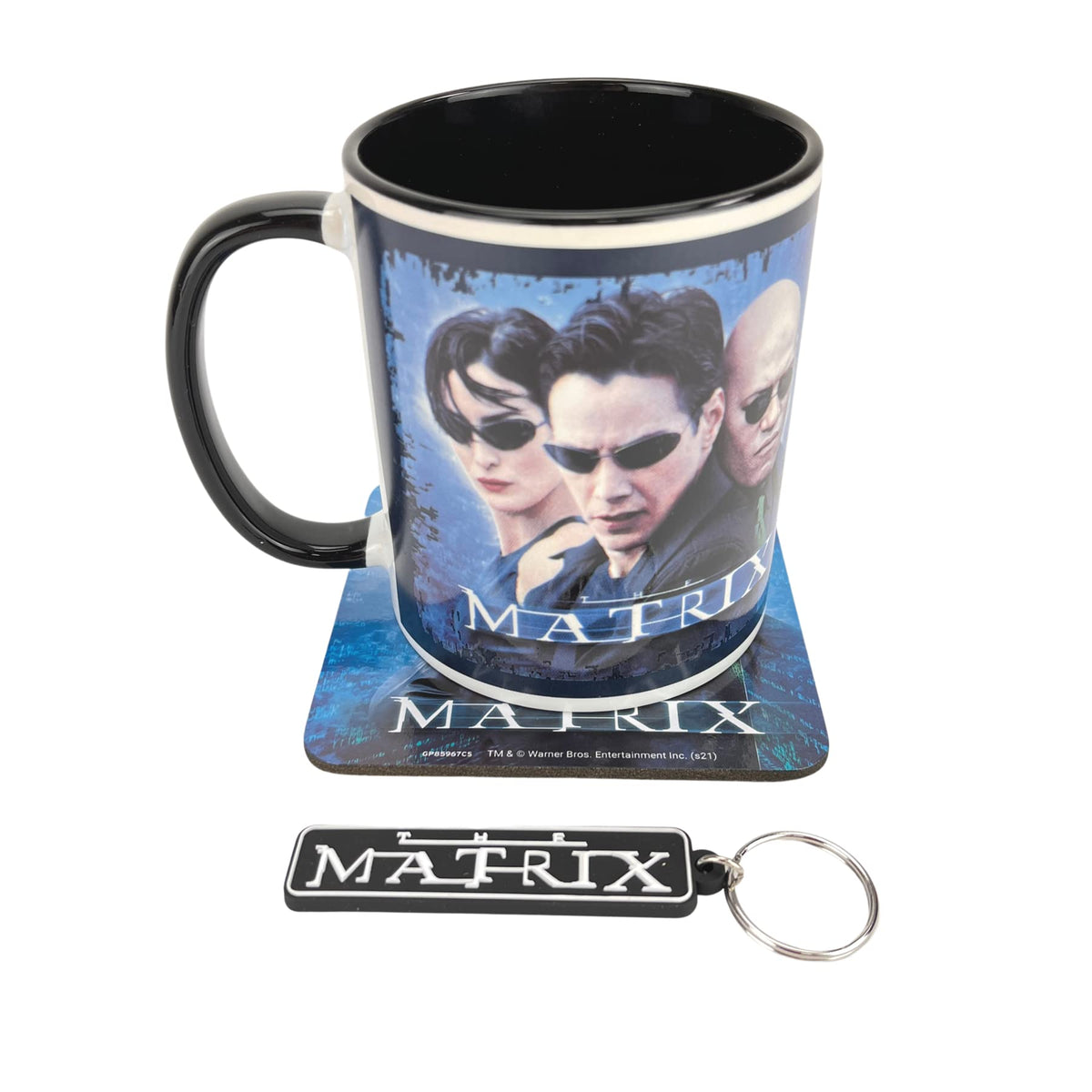 Pyramid International The Matrix - Juego de taza oficial de regalo, incluye posavasos, llavero, Multicolor