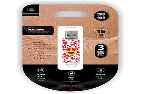 Pendrive 16GB Tech One Tech Emojis Heart Eyes USB 2.0