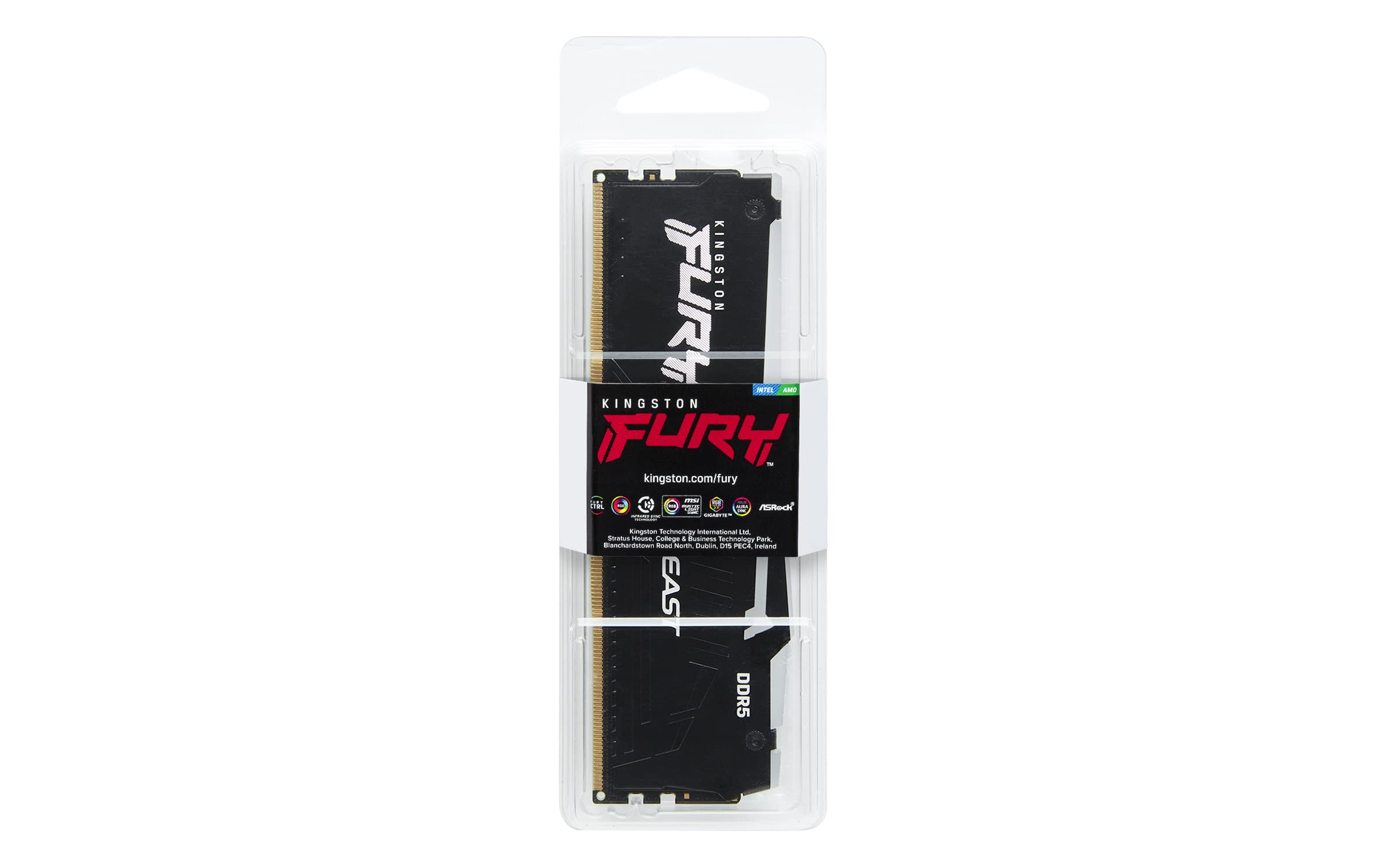 Memoria RAM Kingston FURY Beast RGB 8GB/ DDR5/ 6000MHz/ 1.35V/ CL40/ DIMM