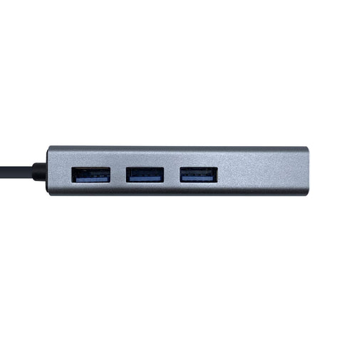 Hub USB 3.0 Aisens A106-0401/ 3xUSB/ 1xRJ45/ Gris