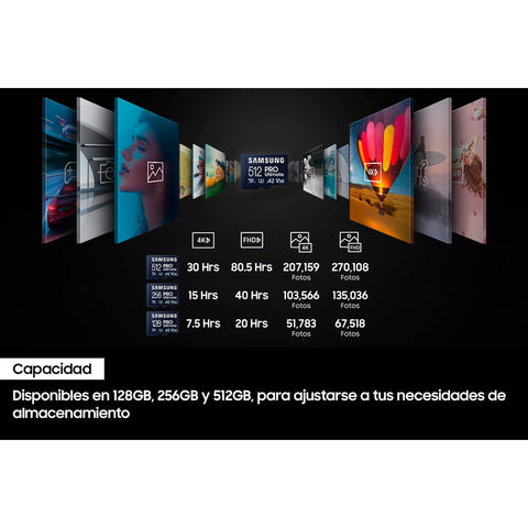 Tarjeta de Memoria Samsung Pro Ultimate 256GB microSD XC con Adaptador/ Clase 10/ 200MBs