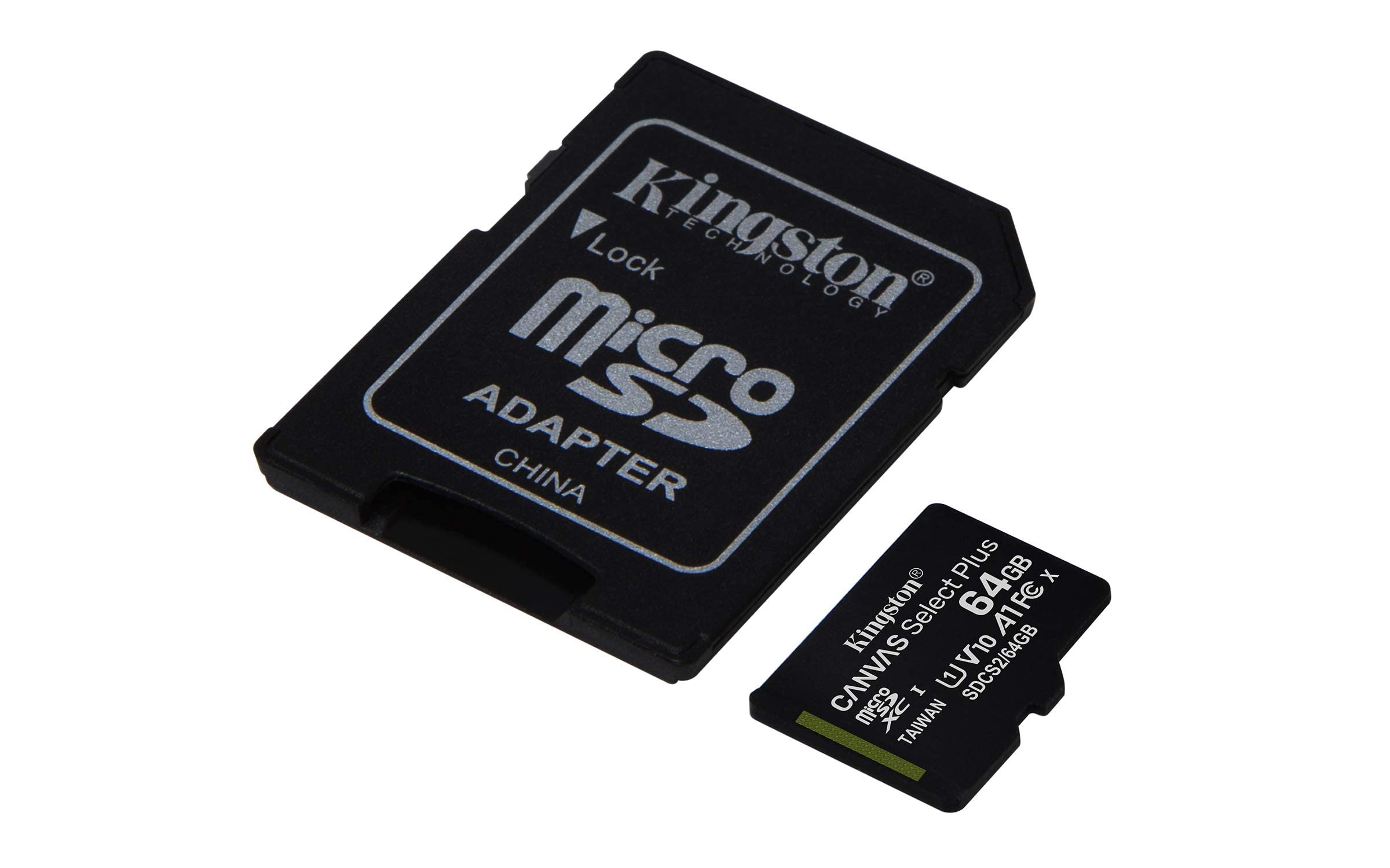 Tarjeta de Memoria Kingston CANVAS Select Plus 64GB microSD XC con Adaptador/ Clase 10/ 100MBs