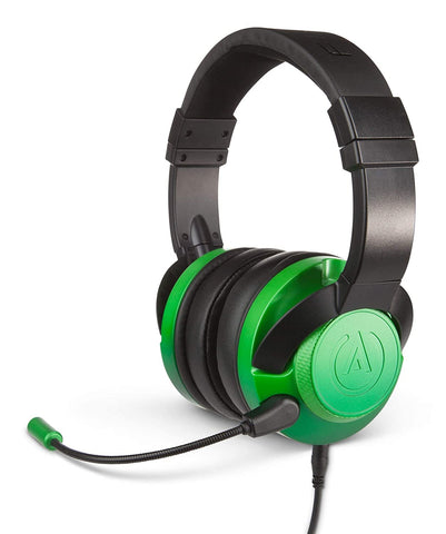 PowerA Fusion - Auriculares con cable y micrófono para juegos, controles en orejeras, para PC, Xbox, PS4 y dispositivos móviles, color verde esmeralda decolorado