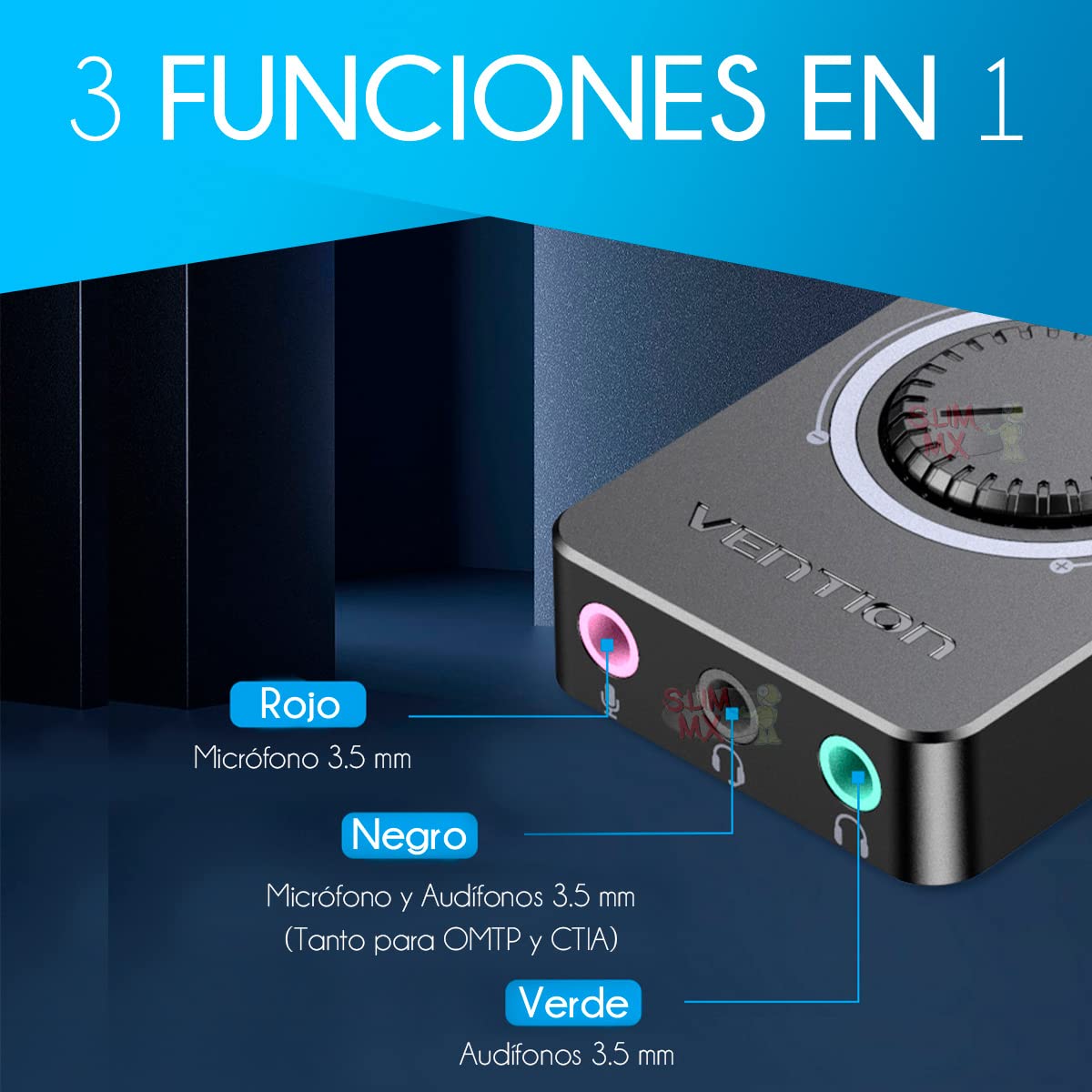 Hub USB Tipo-C Vention TNAHB/ 4xUSB/ 1xMicroUSB PD