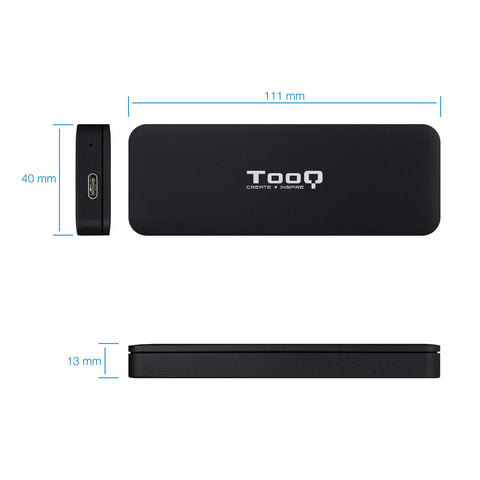 Caja Externa para Disco SSD M.2 NVMe TooQ TQE-2280B/ USB 3.1/ Sin tornillos