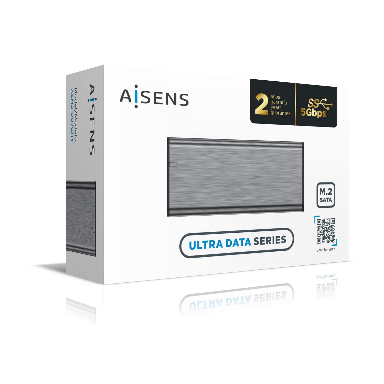 Caja Externa para Disco SSD M.2 SATA Aisens ASM2-007GRY/ USB 3.1 Gen1/ Sin Tornillos