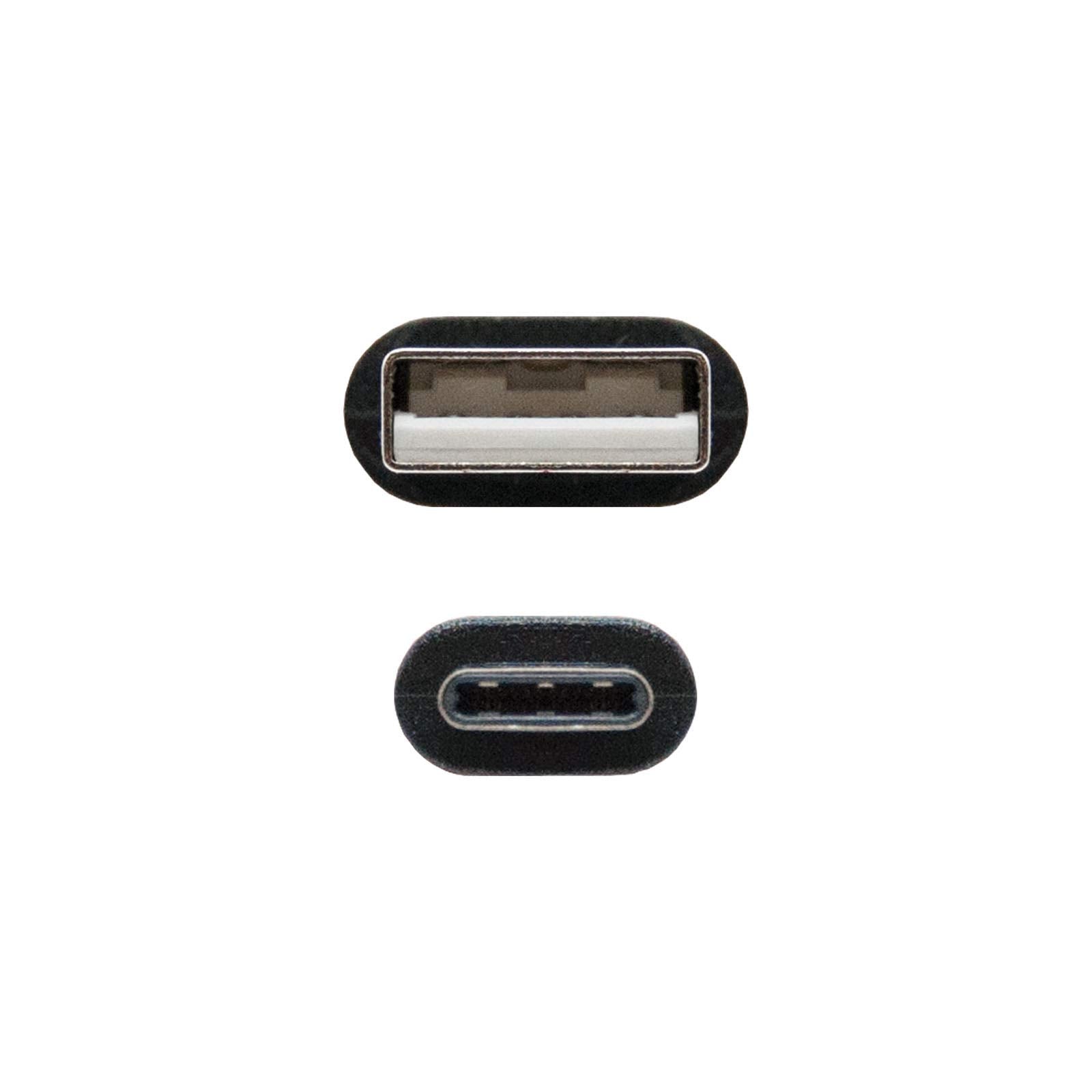 Cable USB 2.0 Tipo-C Nanocable 10.01.2100/ USB Tipo-C Macho - USB Macho/ 50cm/ Negro