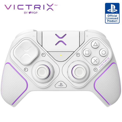 PDP Victrix Pro BFG inalámbrico Gaming controlador for Playstation 5 / PS5, PS4, PC, Modular Gamepad, Remappable Buttons, Customizable Triggers/Paddles/D-Pad, PC App White