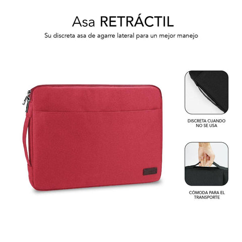 Funda Subblim Urban Laptop Sleeve para Portátiles hasta 15.6'/ Roja