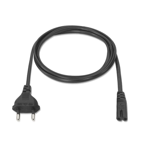 Cable Alimentación Forma 8 Aisens A132-0173/ CEE7/16 Macho - C7 Hembra/ Hasta 1500W/ 1.5m/ Negro