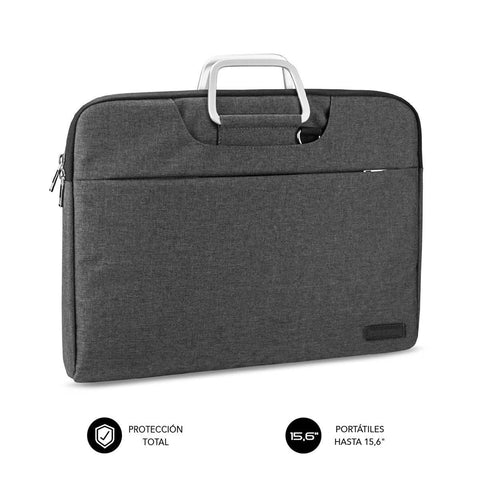 Maletín Subblim Business Laptop Sleeve para Portátiles hasta 15.6'/ Cinta para Trolley/ Gris