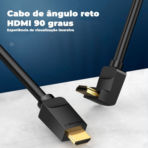 Cable HDMI 2.0 4K Acodado 90º Vention AARBI/ HDMI Macho - HDMI Macho/ 3m/ Negro