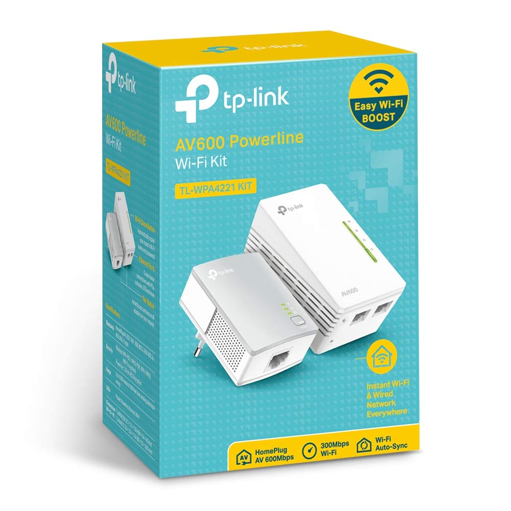 Adaptador Powerline TP-Link WPA4221KIT 600Mbps/ Alcance 300m/ Pack de 2