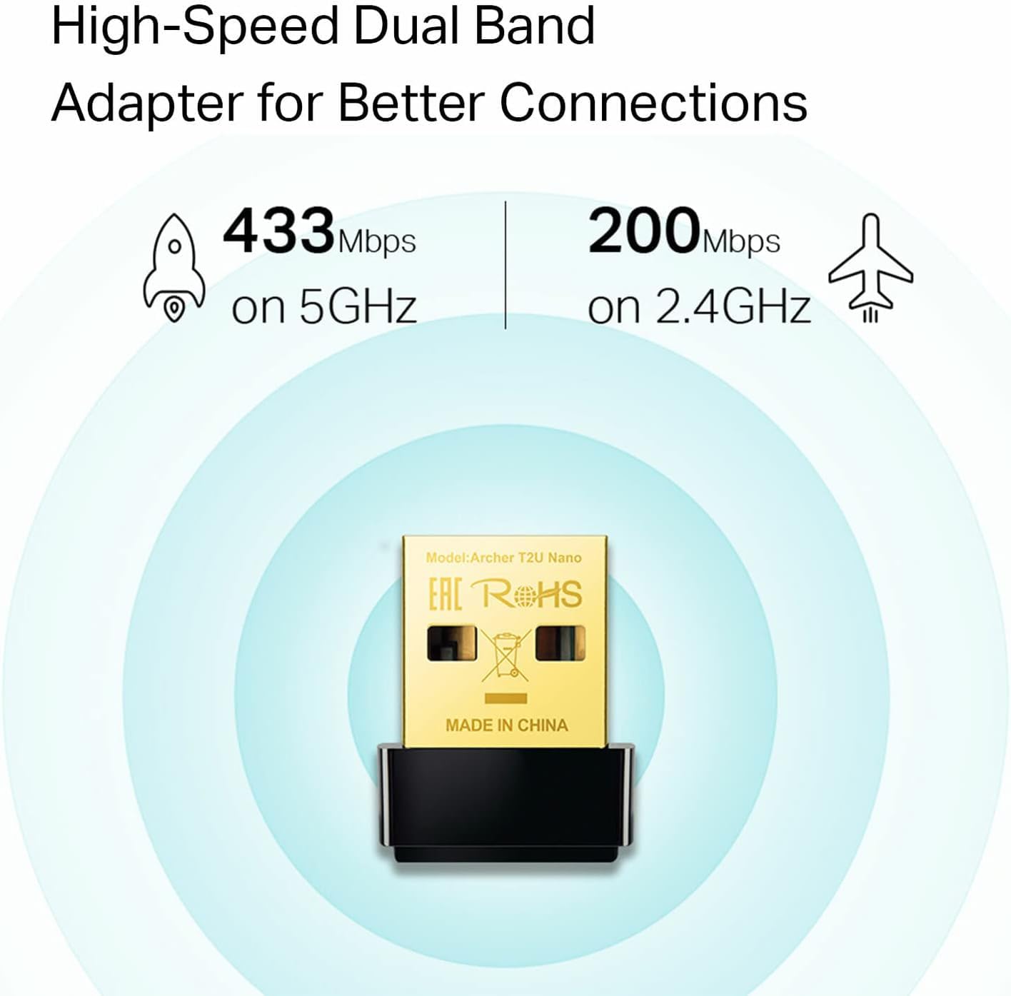 Adaptador USB - WiFi TP-Link Archer T2U Nano/ 600Mbps