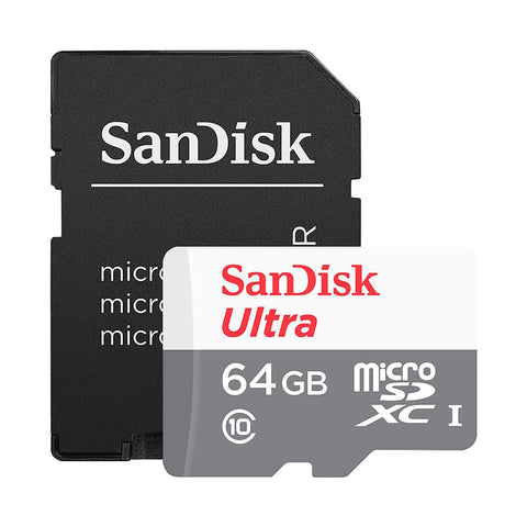 Tarjeta de Memoria SanDisk Ultra 64GB microSD XC con Adaptador/ Clase 10/ 100MB/s