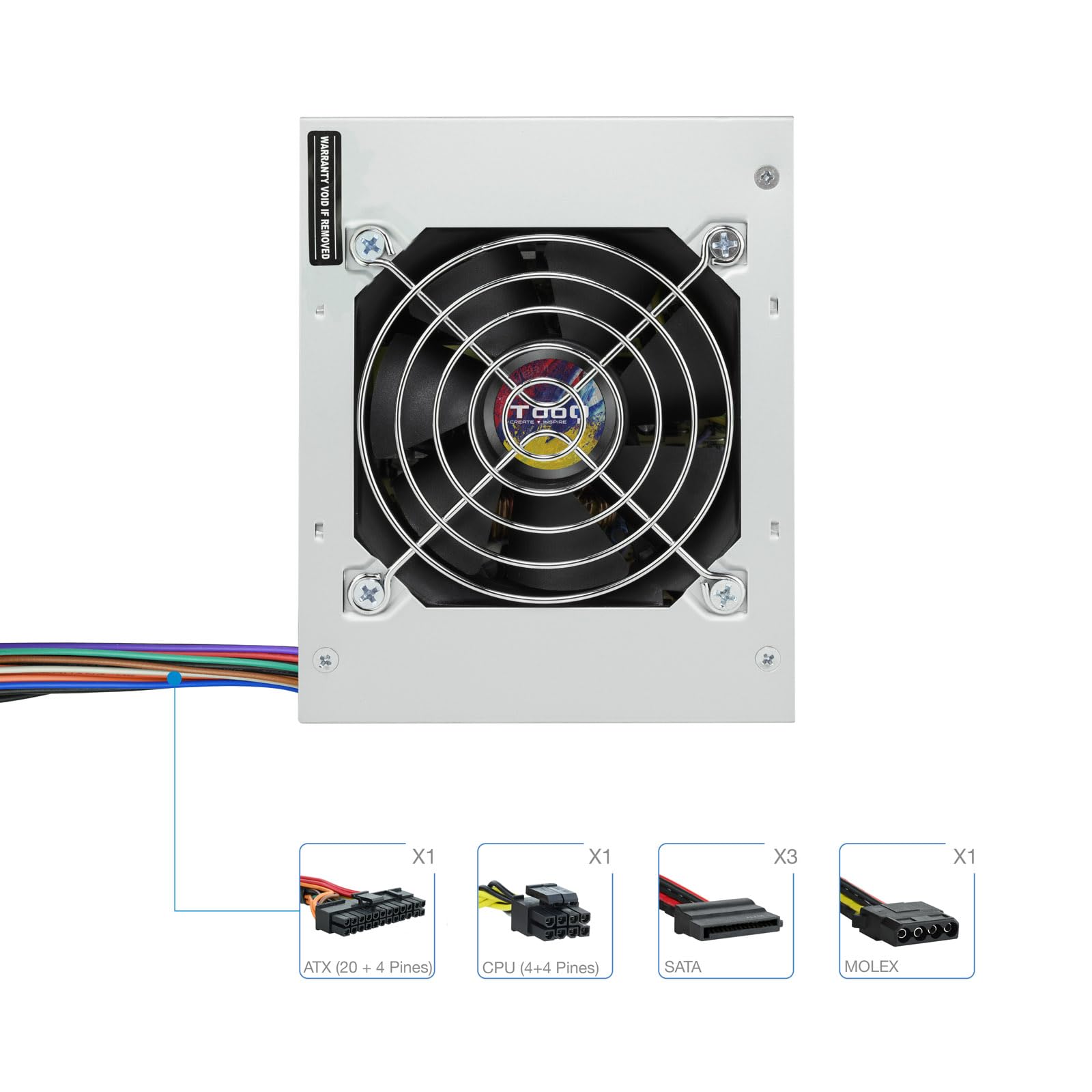 Fuente de Alimentación SFX TooQ TQEP-500S-SFX/ 500W/ Ventilador 8cm