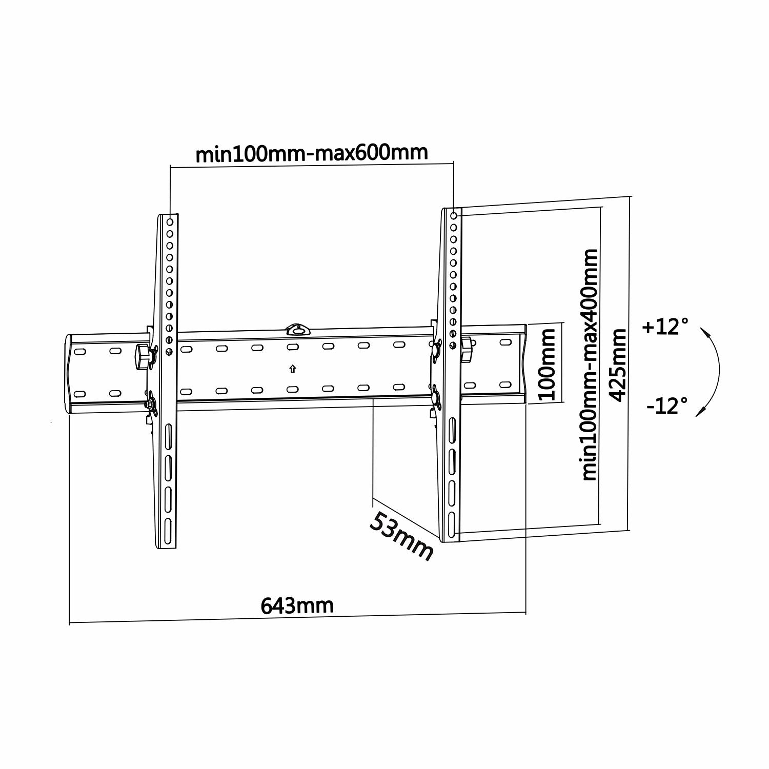 Soporte de Pared Fijo Inclinable Aisens WT70T-017 para TV de 37-70'/ hasta 40kg