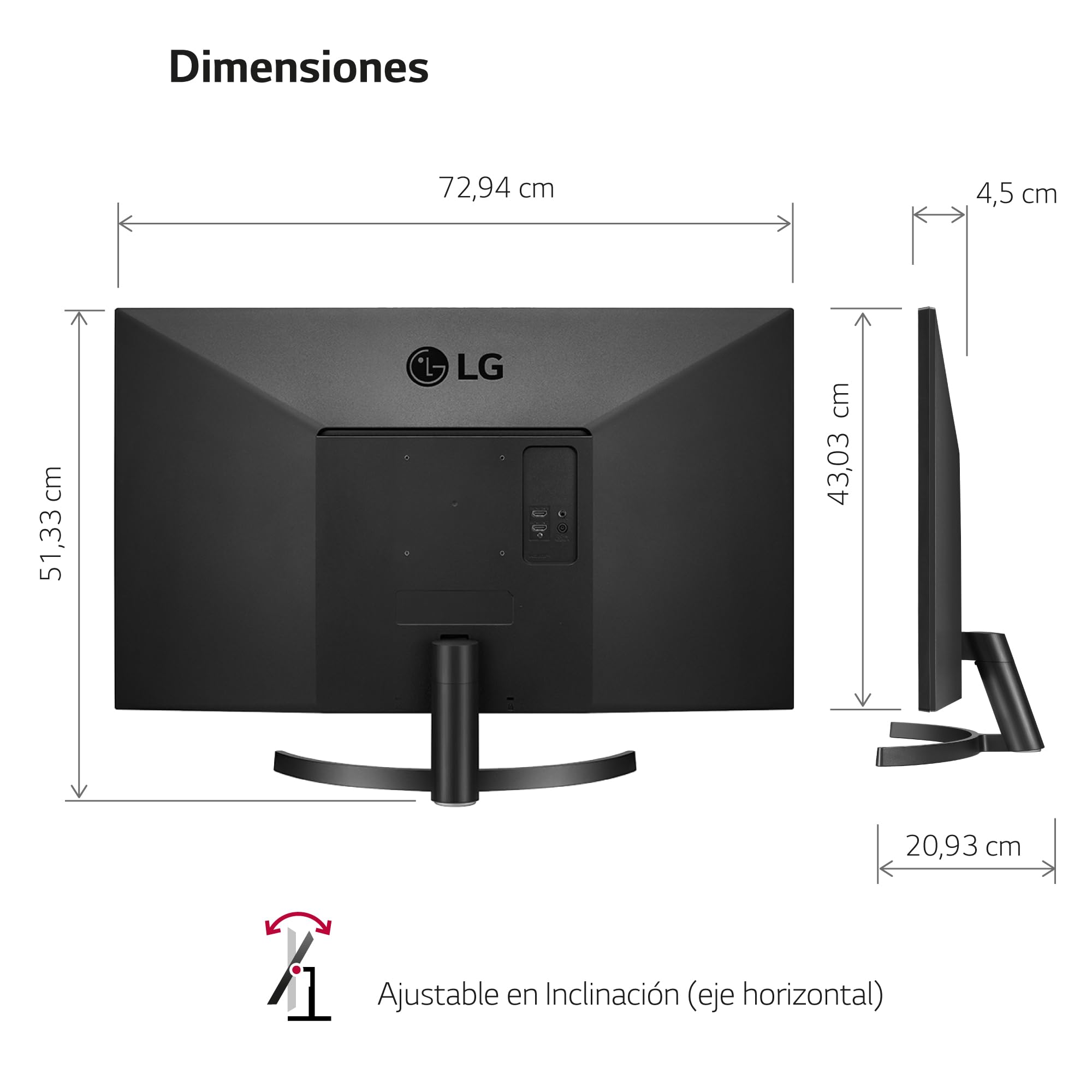 Monitor LG 32MN500M-B 31.5'/ Full HD/ Negro