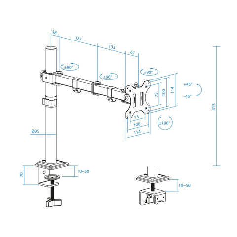 Soporte para Monitor TooQ DB1801TN-B/ hasta 8kg