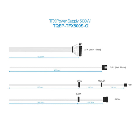 Fuente de Alimentación TFX TooQ TQEP-TFX500S-O/ 500W/ Ventilador 8cm