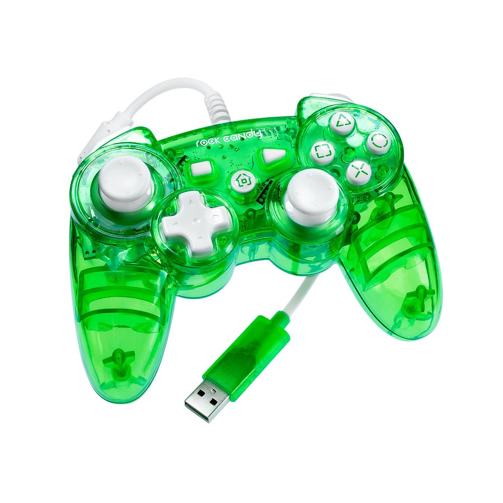 PDP - Mando Con Cable Rock Candy, Color Verde Fluorescente (PS3)