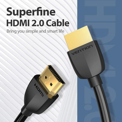 Cable HDMI 2.0 4K Portatil Vention AAIBD/ HDMI Macho - HDMI Macho/ 50cm/ Negro