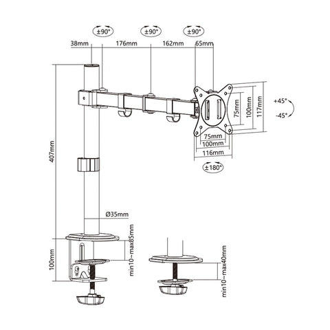 Soporte para Monitor y TV Aisens DT32TSR-147/ hasta 9kg