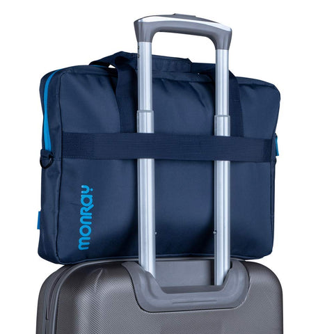 Maletín Monray Ginger para Portátiles hasta 15.6'/ Cinta para Trolley/ Azul