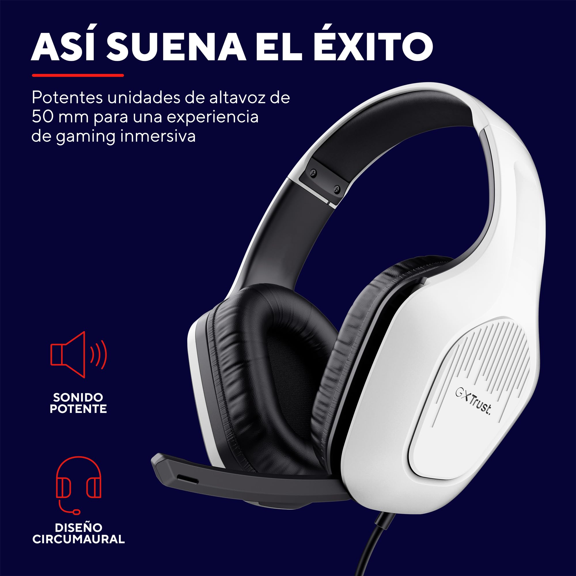 Auriculares Gaming con Micrófono Trust Gaming GXT 415 Zirox PS5/ Jack 3.5/ Blancos