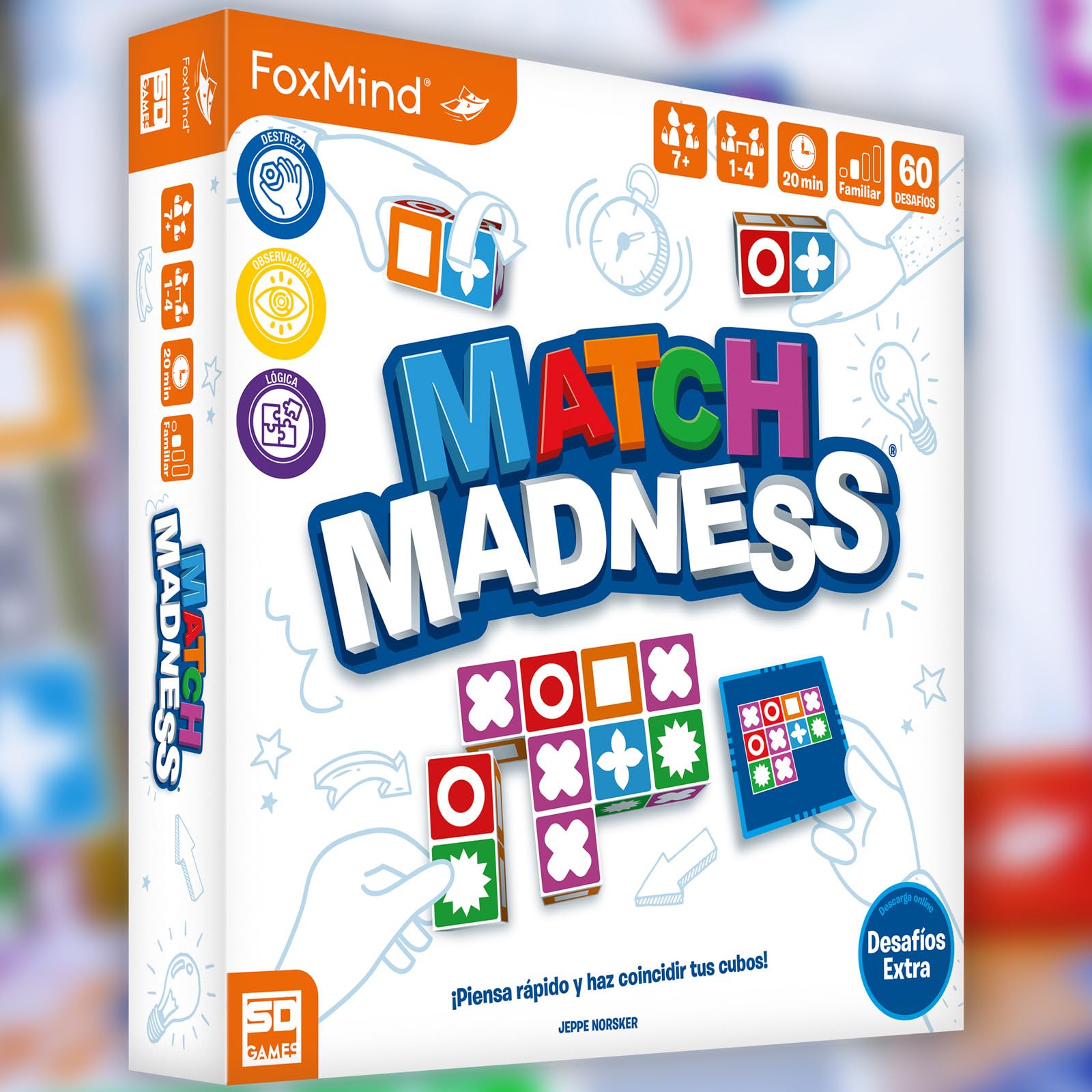 SD GAMES - Juego de Mesa Match Madness, Edad 7+, Juego de Velocidad y Percepción