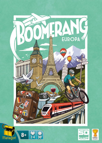 SD GAMES - Boomerang Europa: Juego de Cartas Draft de Viajes y Países - Papel 13X18X4cm