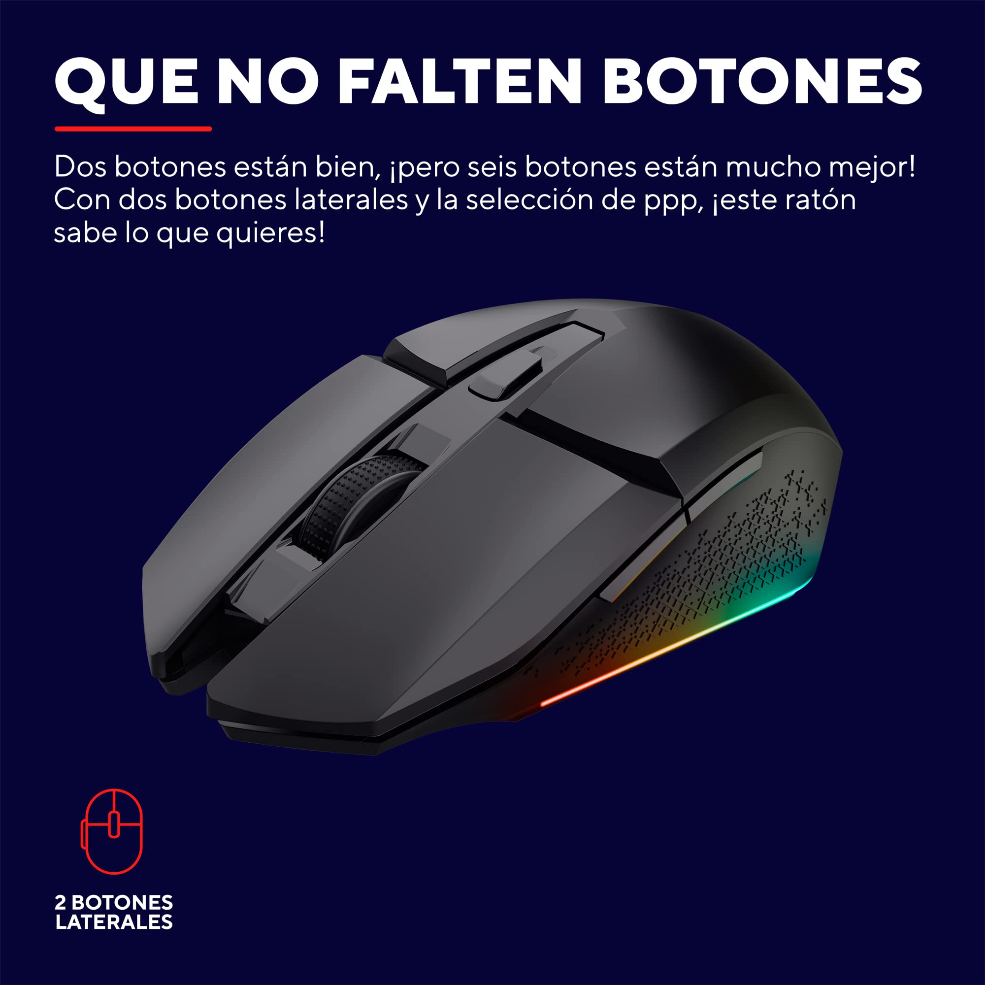 Ratón Gaming Inalámbrico Trust Gaming GXT 110 Felox/ Batería recargable/ Hasta 4800 DPI