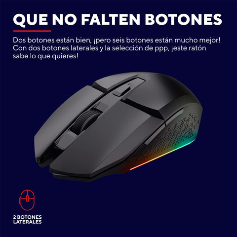 Ratón Gaming Inalámbrico Trust Gaming GXT 110 Felox/ Batería recargable/ Hasta 4800 DPI