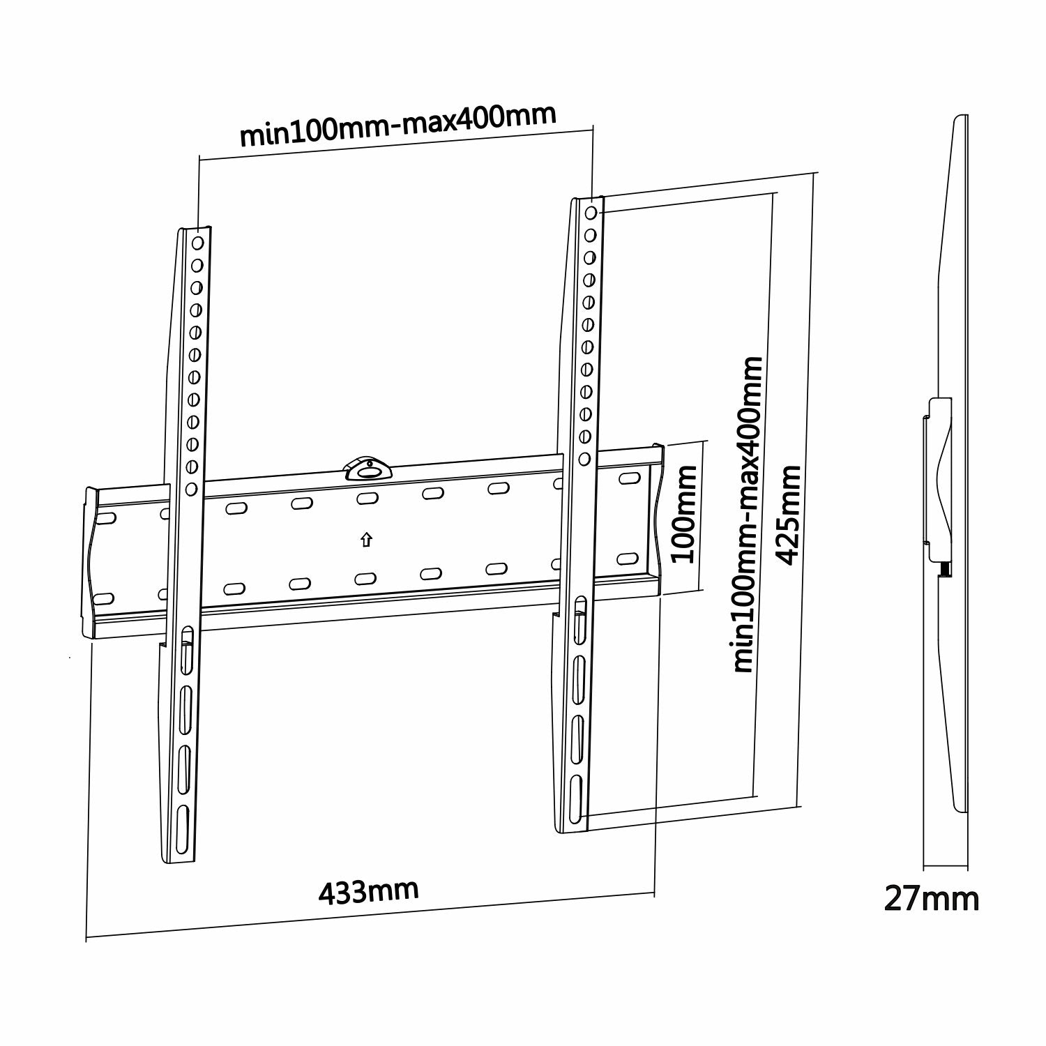 Soporte de Pared Fijo Aisens WT55F-013 para TV de 32-55'/ hasta 40kg