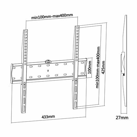 Soporte de Pared Fijo Aisens WT55F-013 para TV de 32-55'/ hasta 40kg