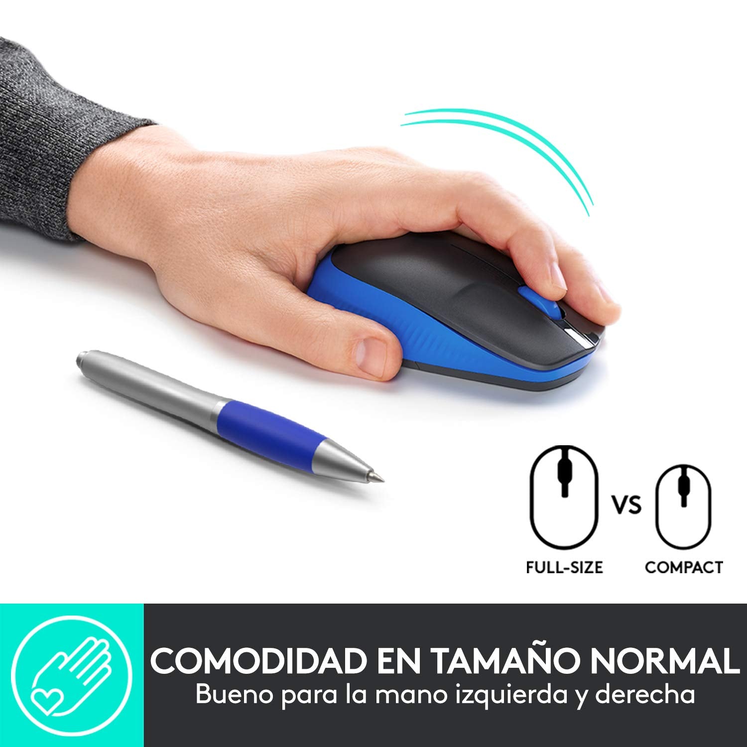 Ratón Inalámbrico Logitech M190/ Hasta 1000 DPI/ Azul