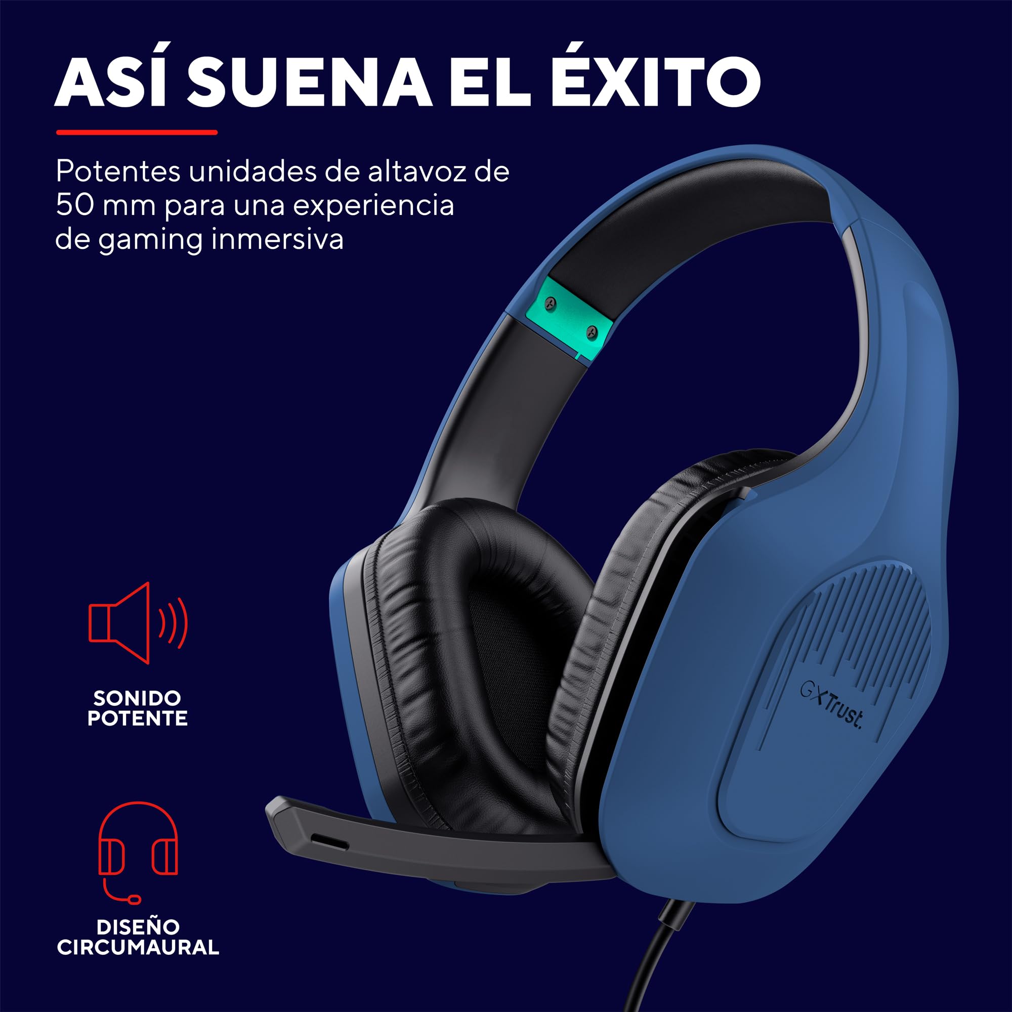 Auriculares Gaming con Micrófono Trust Gaming GXT 415 Zirox/ Jack 3.5/ Azules