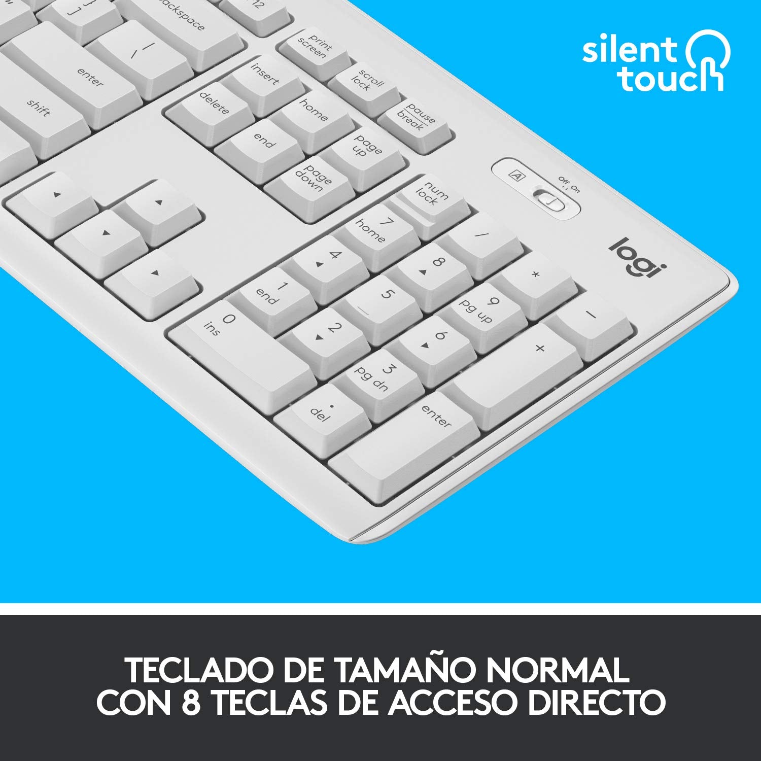 Teclado y Ratón Inalámbricos Logitech Silent Touch MK295/ Blanco