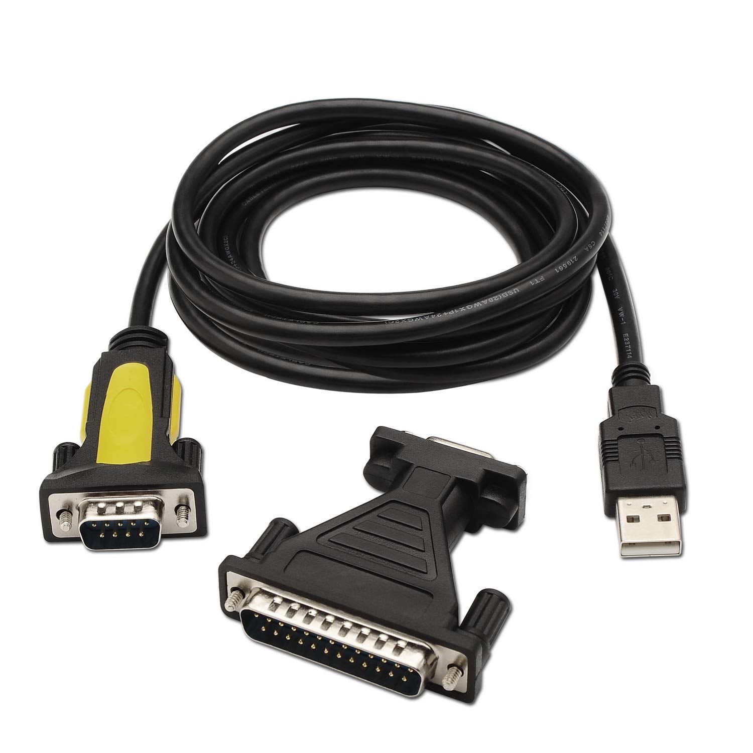 Cable Conversor impresora Aisens A104-0039/ USB Macho - DB9 Macho/ 1.8m/ Negro