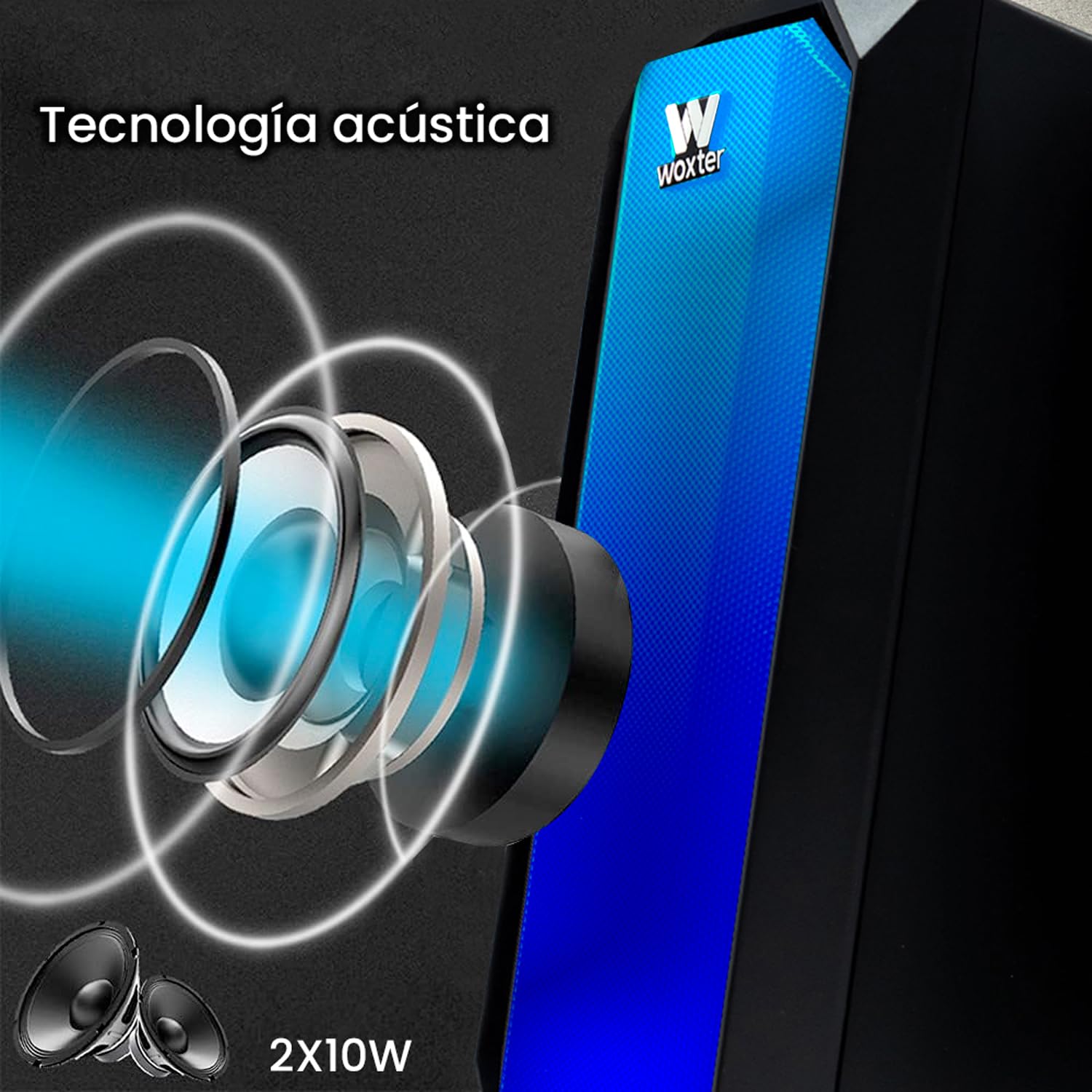 Altavoces con Bluetooth Woxter Big Bass 97 BT/ 20W/ 2.0