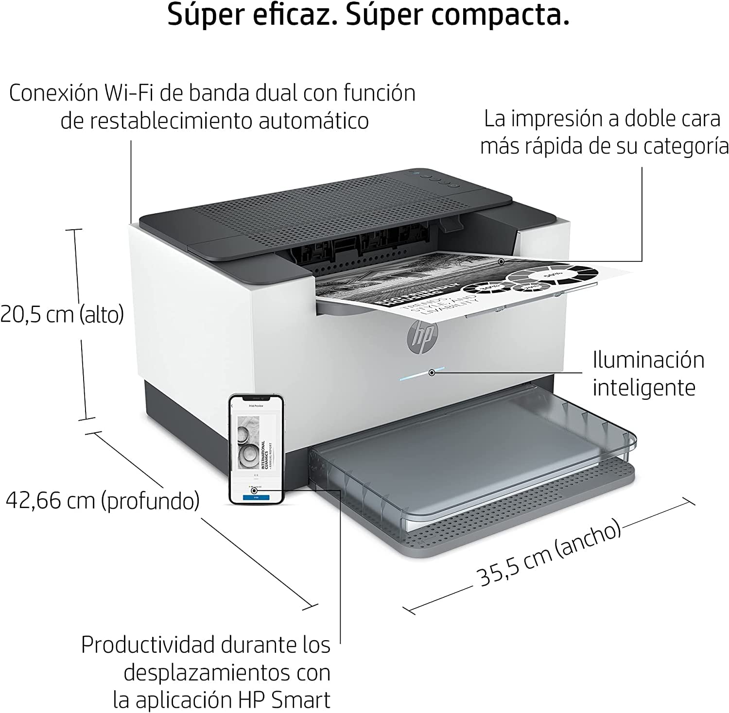 Impresora Láser Monocromo HP Laserjet M209dw WiFi/ Dúplex/ Blanca