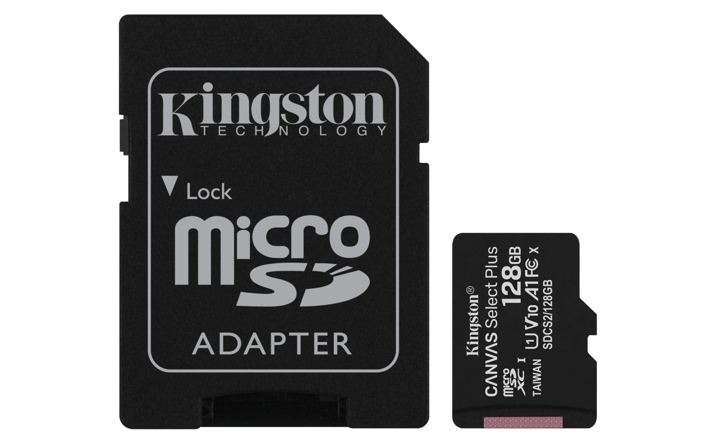 Tarjeta de Memoria Kingston CANVAS Select Plus 128GB microSD XC con Adaptador/ Clase 10/ 100MBs