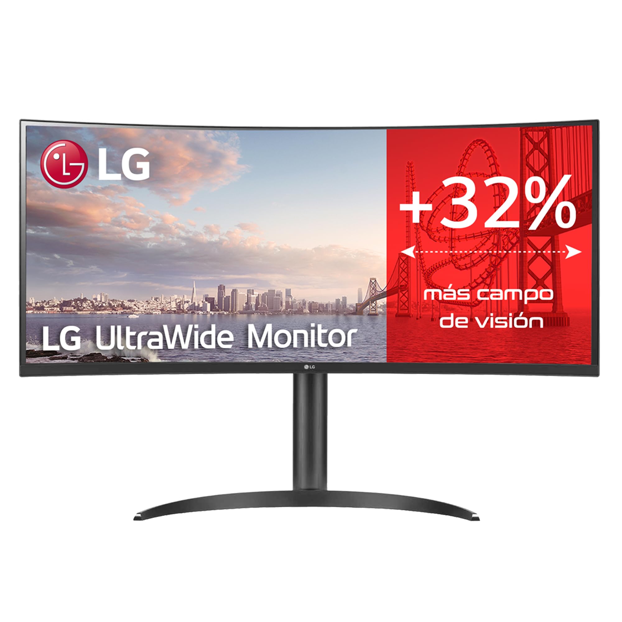 Monitor Profesional Ultrapanorámico Curvo LG 34WQ75C-B 34'/ WQHD/ Multimedia/ Regulable en altura/ Negro