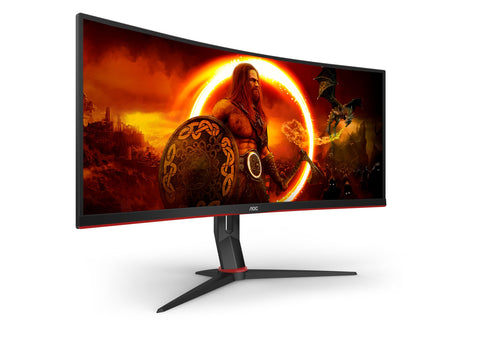 Monitor Gaming Ultraparonámico Curvo AOC CU34G2XP/BK 34'/ WQHD/ 1ms/ 180Hz/ VA/ Negro