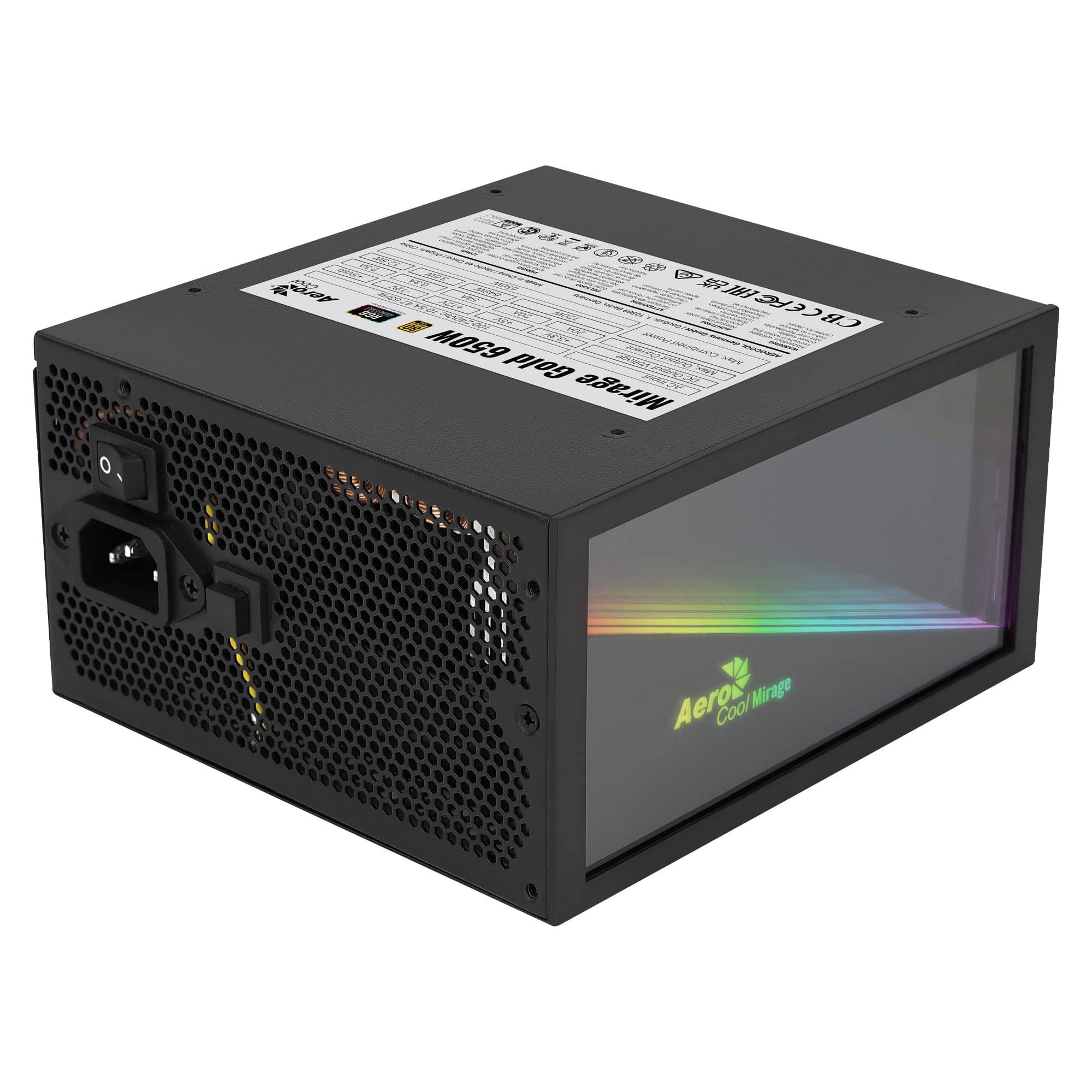 Fuente de Alimentación Aerocool Mirage Gold 650/ 650W/ Ventilador 12cm/ 80 Plus Gold