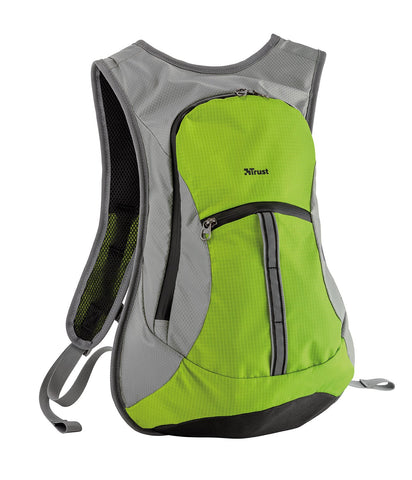 Trust Urban Zanus - Mochila Deportiva Ultraligera Reflectante, Compartimentos estancos, Verde Lima [Modelo Antiguo]