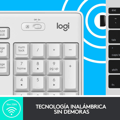 Teclado y Ratón Inalámbricos Logitech Silent Touch MK295/ Blanco