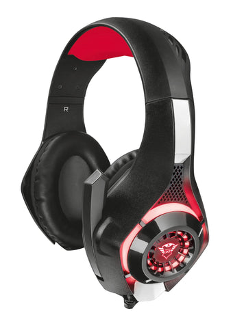 Trust Gaming GXT 313 Nero - Auriculares Gaming con micrófono con iluminación, Color Negro, 40 mm Drivers